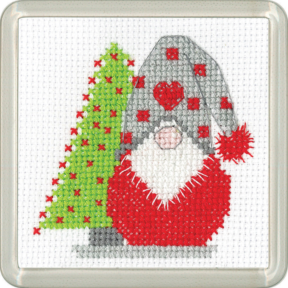 Gonk Christmas Tree cross stitch coaster kit - COTR1868