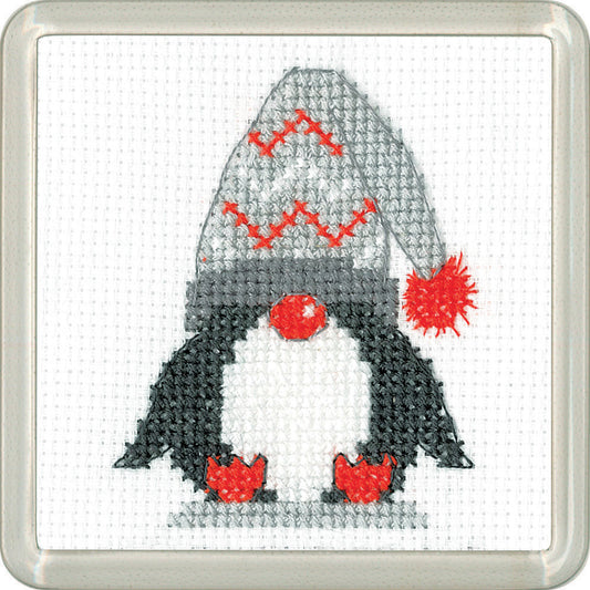 Penguin Woolly Hat cross stitch coaster kit - CPWH1871