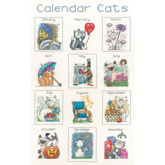 Calendar Cats cross stitch chart pack - CRCC943C