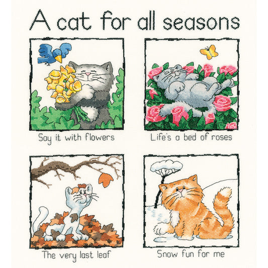 A Cat For All Seasons cross stitch chart pack - CRCS910C