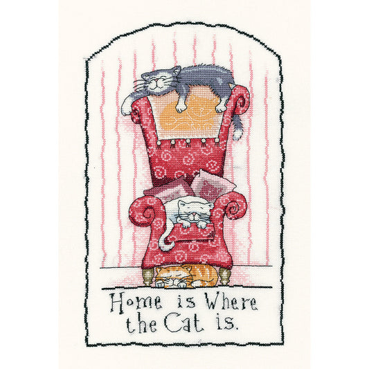 Home Is Where The Cat Is cross stitch kit - CRHC954 (D)