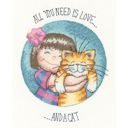 All You Need is Love and a Cat cross stitch chart pack - CRNL1282C