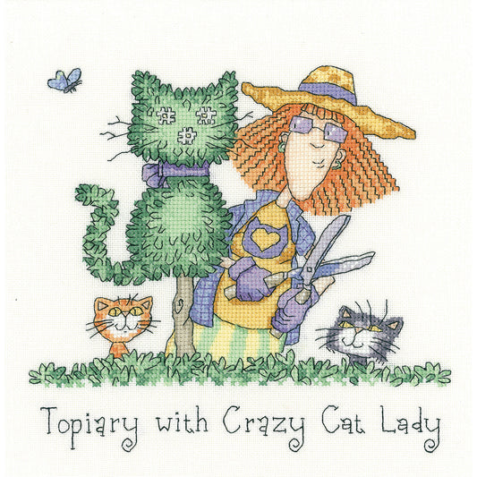 Topiary With Crazy Cat Lady cross stitch chart pack - CRTP1301C