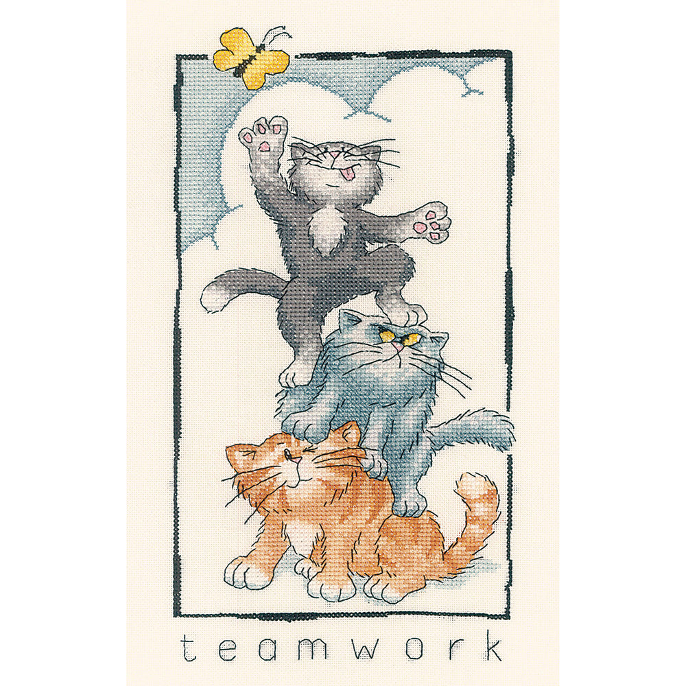 Teamwork (Cats Rule) cross stitch chart pack - CRTW896C