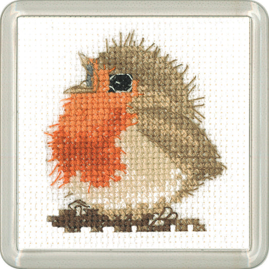 Rowan Robin cross stitch coaster kit - ECRO1667