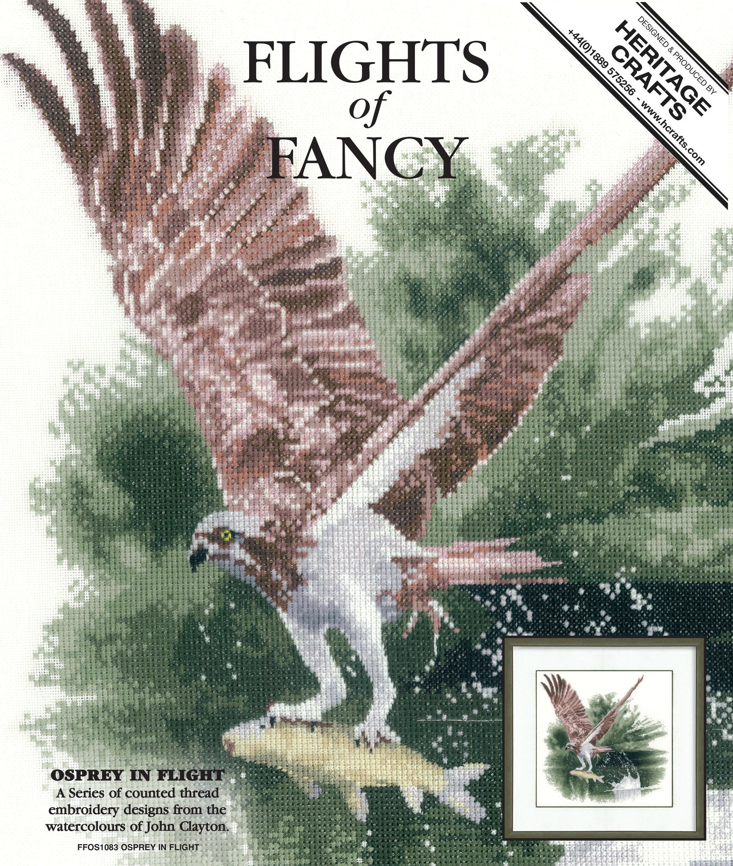 Osprey in Flight cross stitch chart pack - FFOS1083C