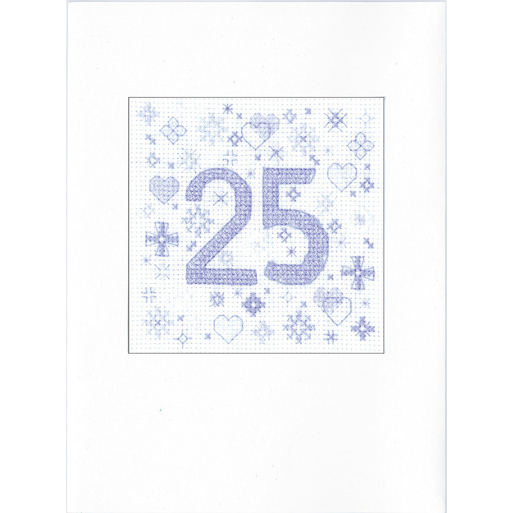 Occasions 25th Greetings Card cross stitch kit - GA251375