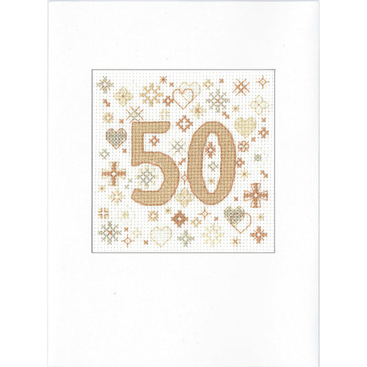 Occasions 50th Greetings Card cross stitch kit - GA501376