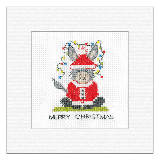 Donkey - Santa Greeting Card cross stitch kit - GADS1919