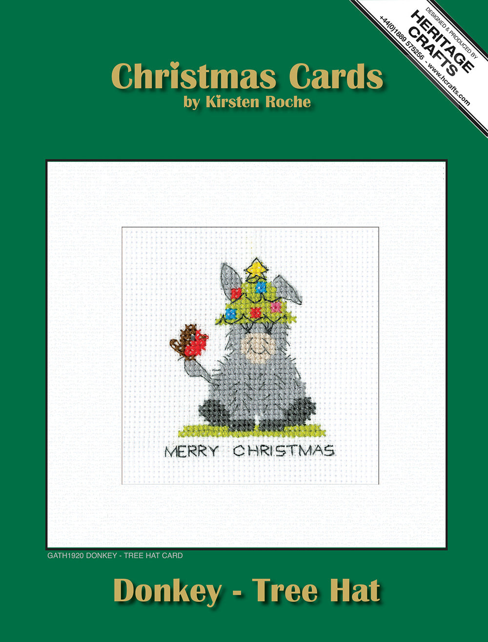 Donkey - Tree Hat Greeting Card cross stitch kit - GATH1920
