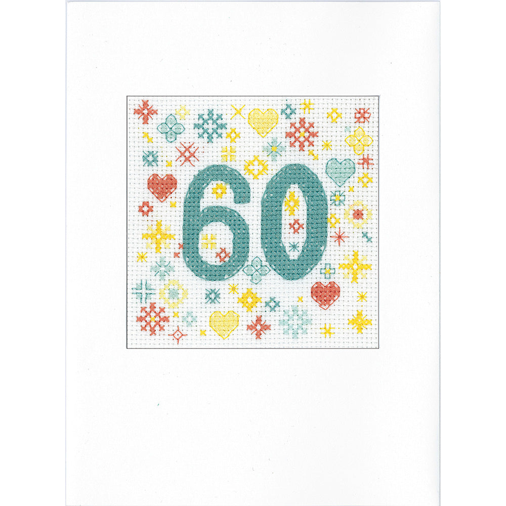 Occasions 60th Greetings Card cross stitch kit - GB601568