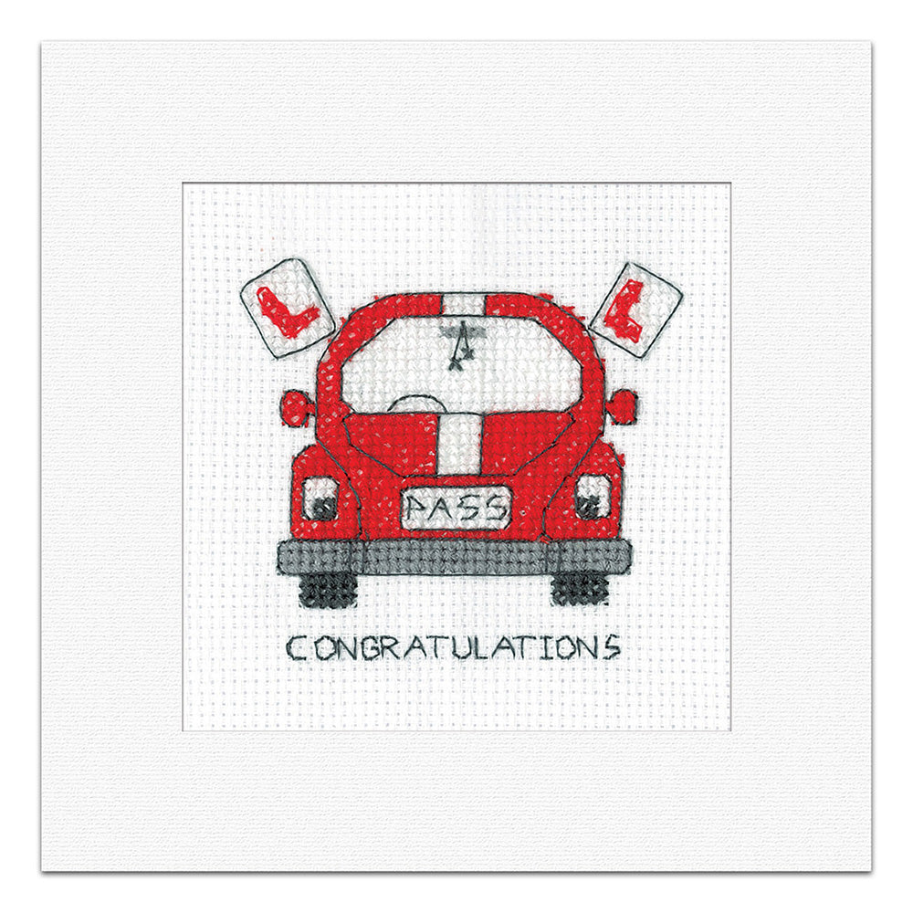 Driving Test Pass Celebration Card cross stitch kit - GCDT1773