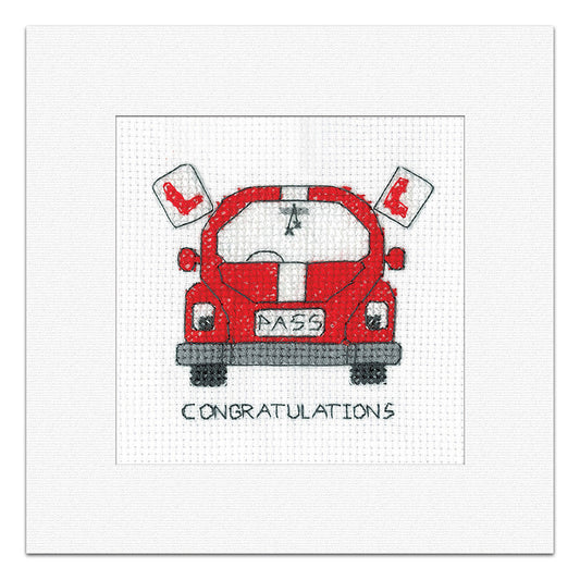 Driving Test Pass Celebration Card cross stitch kit - GCDT1773