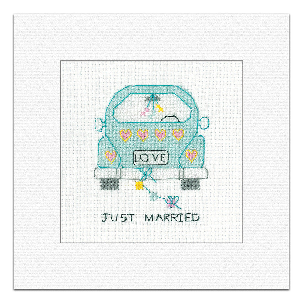 Just Married Celebration Card cross stitch kit - GCJM1772