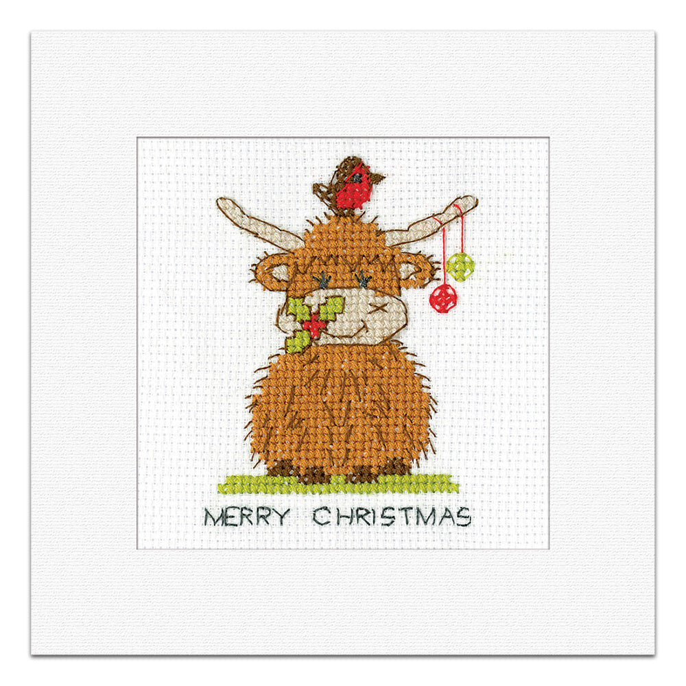 Highland Baubles Christmas Card cross stitch kit - GDBA1828