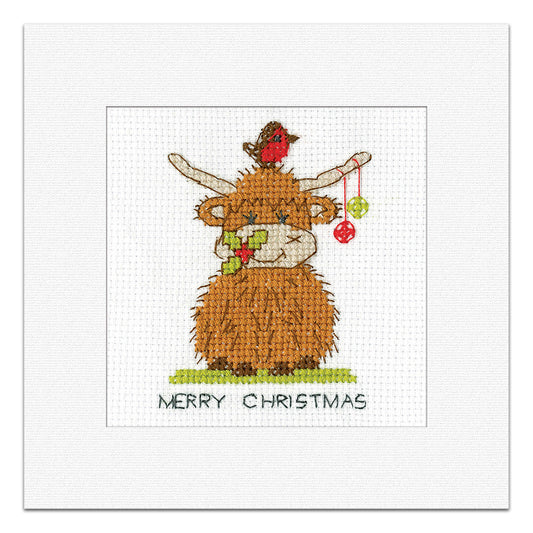 Highland Baubles Christmas Card cross stitch kit - GDBA1828