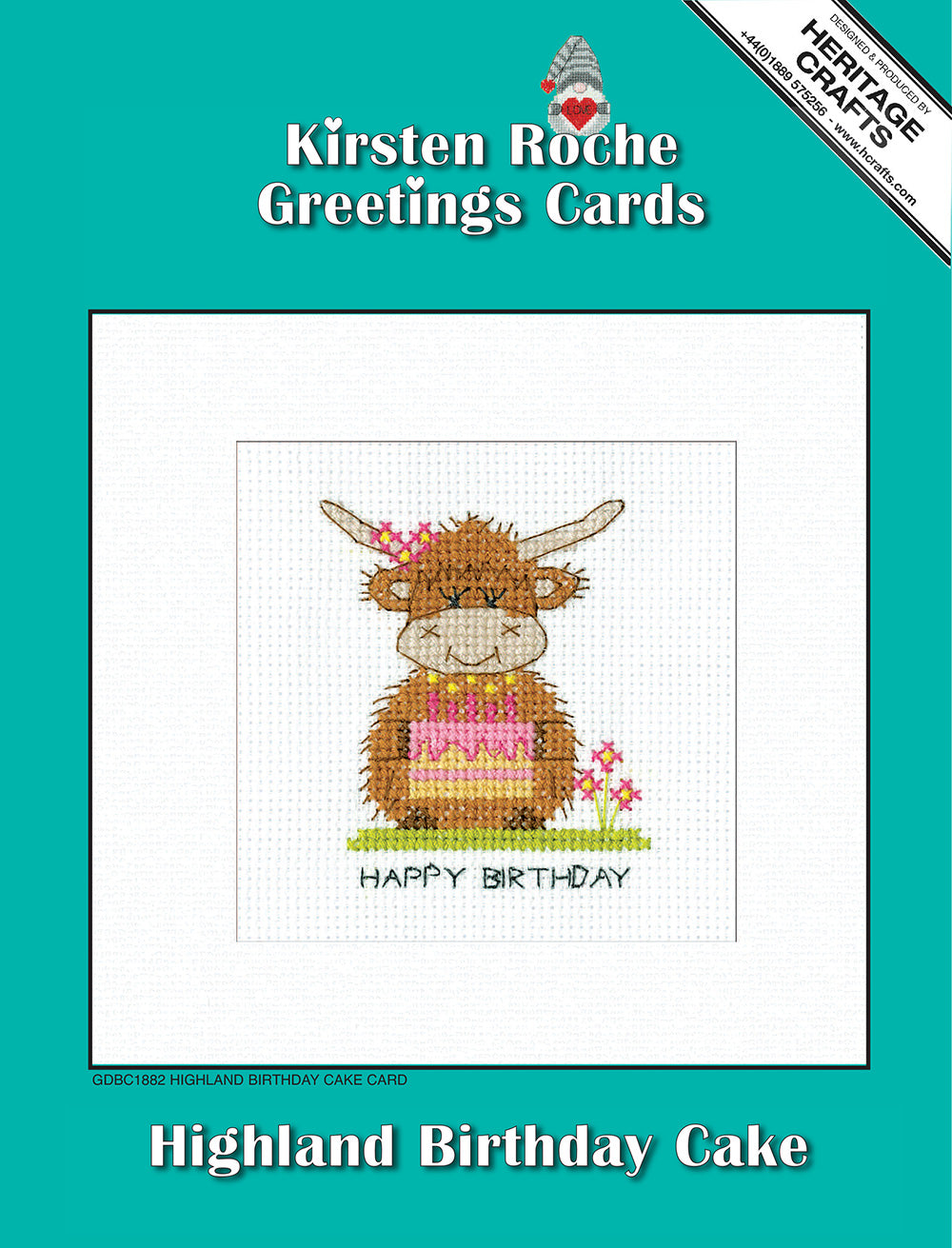 Highland Birthday Cake Greeting Card cross stitch kit - GDBC1882