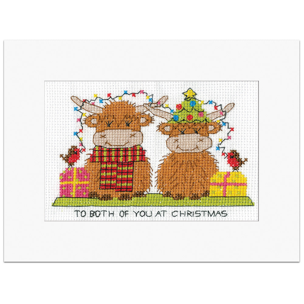 Highland To Both of You Christmas Card cross stitch kit - GDBY1941