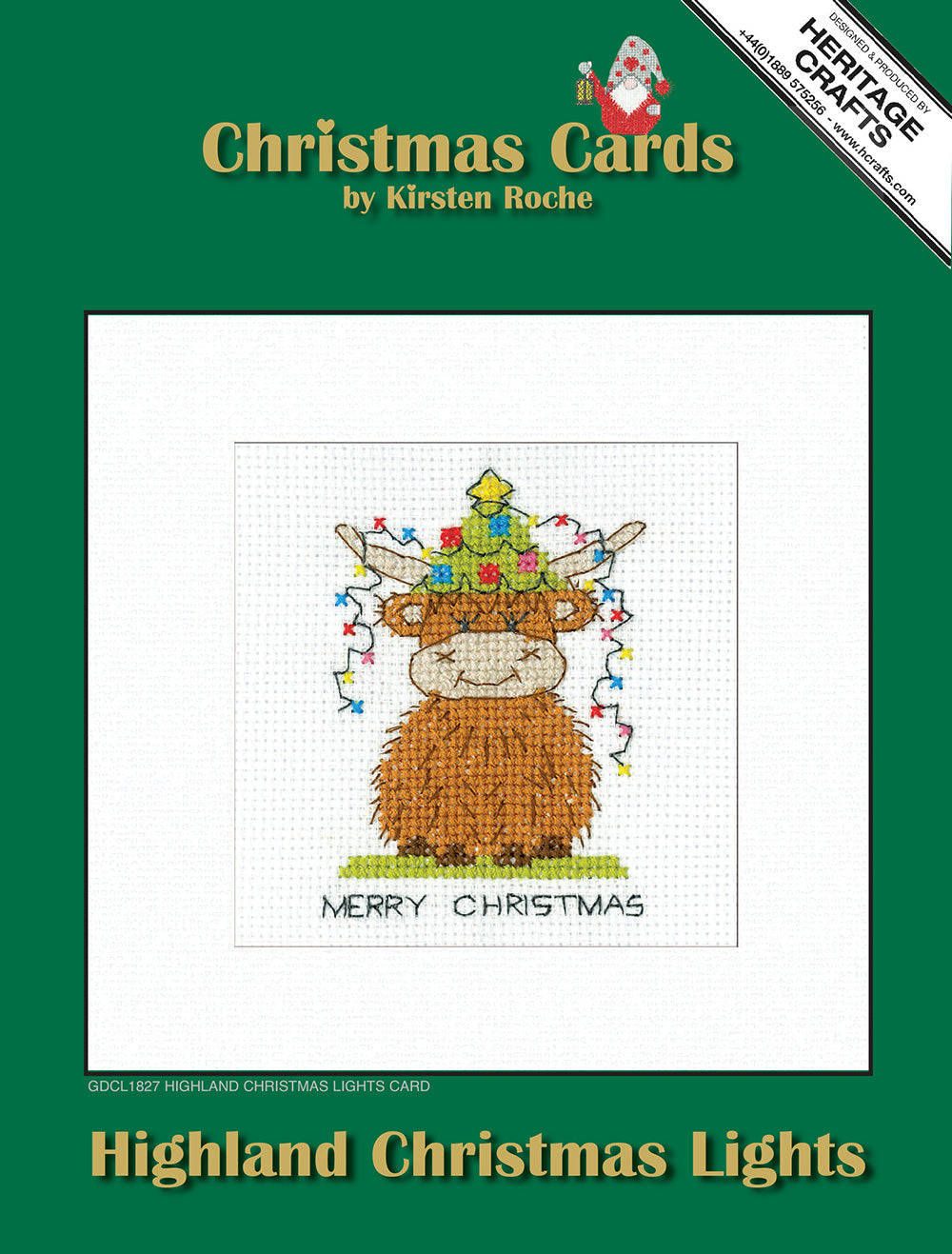 Highland Christmas Lights Christmas Card cross stitch kit - GDCL1827