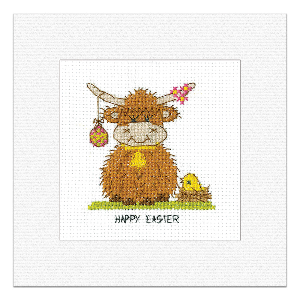 Highland Easter Card cross stitch kit - GDEA1883