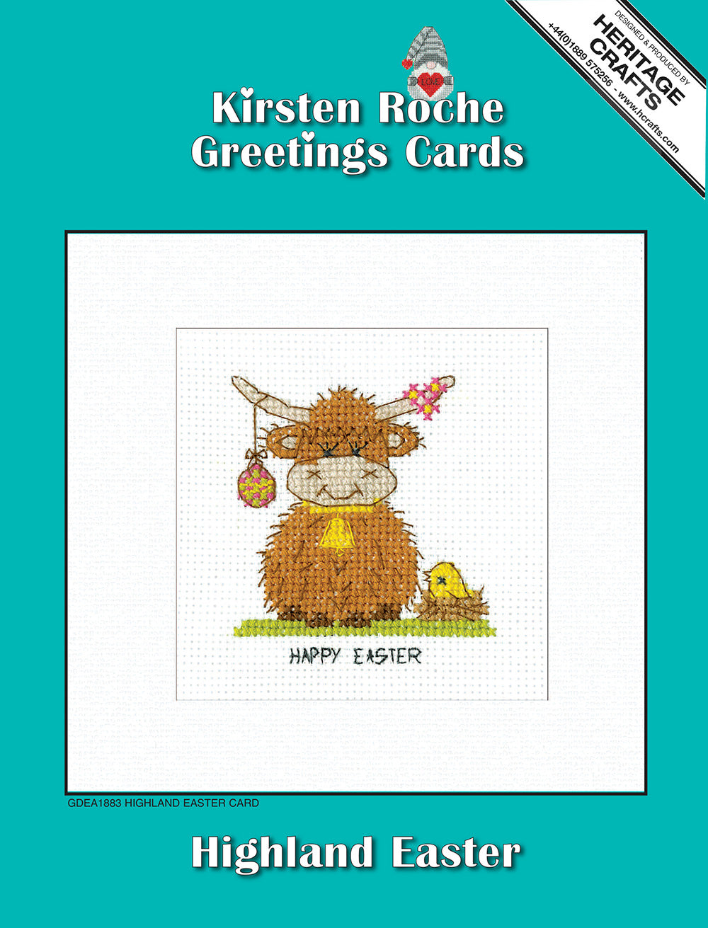 Highland Easter Card cross stitch kit - GDEA1883