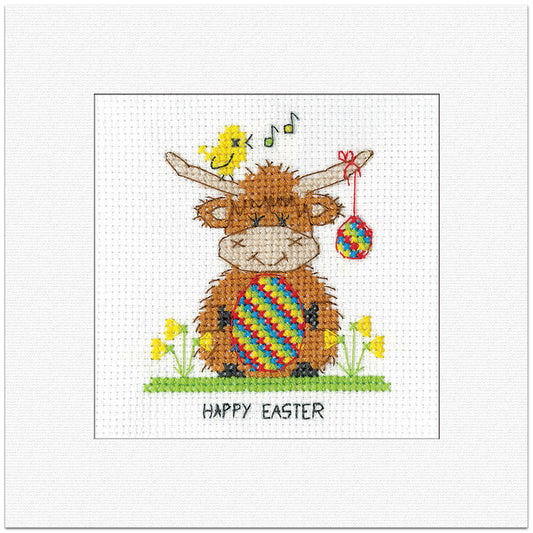 Highland Happy Easter Card cross stitch kit - GDHE1969