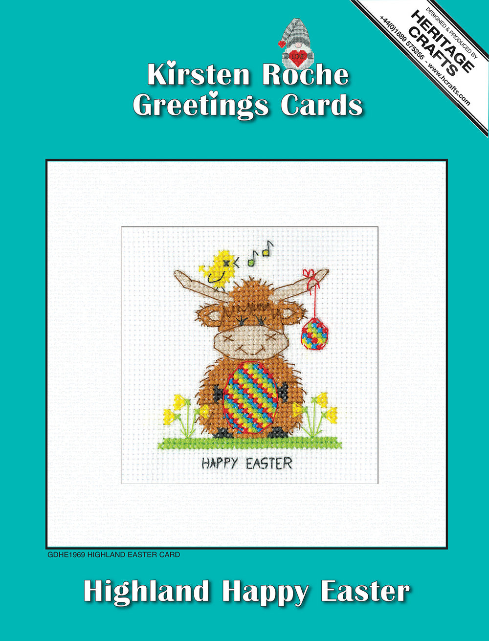 Highland Happy Easter Card cross stitch kit - GDHE1969