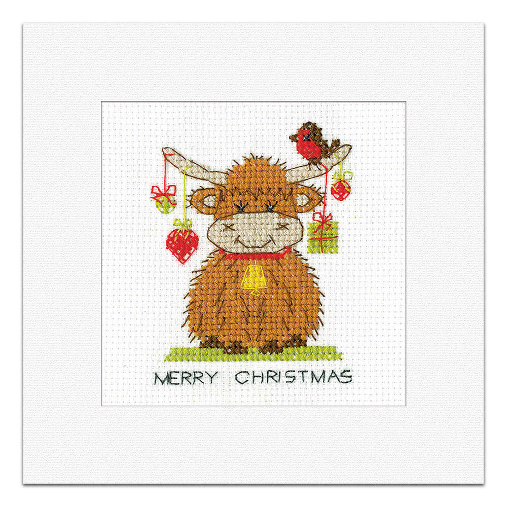 Highland Heart Christmas Card cross stitch kit - GDHT1830