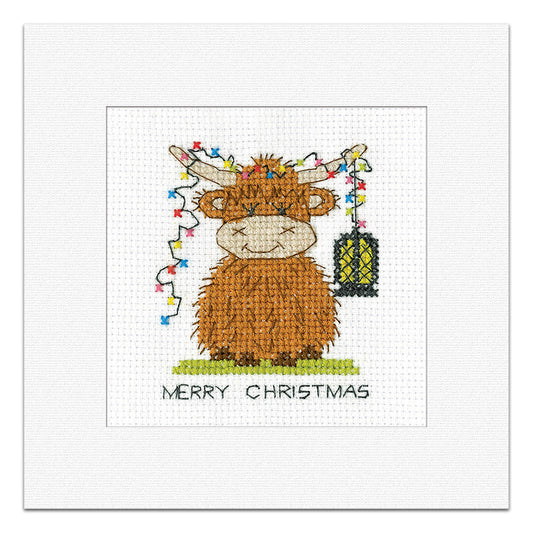 Highland Lantern Christmas Card cross stitch kit - GDLT1829