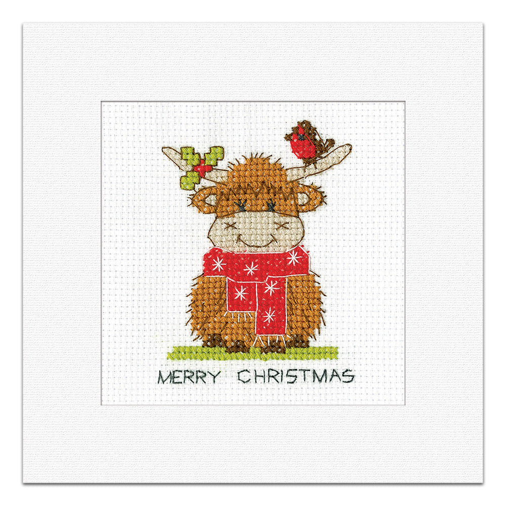 Highland Scarf Christmas Card cross stitch kit - GDSC1832