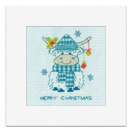 Frosted Highland Tartan Christmas Card cross stitch kit - GFDTA1854