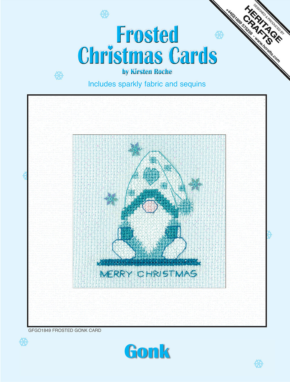 Frosted Gonk Christmas Card cross stitch kit - GFGO1849