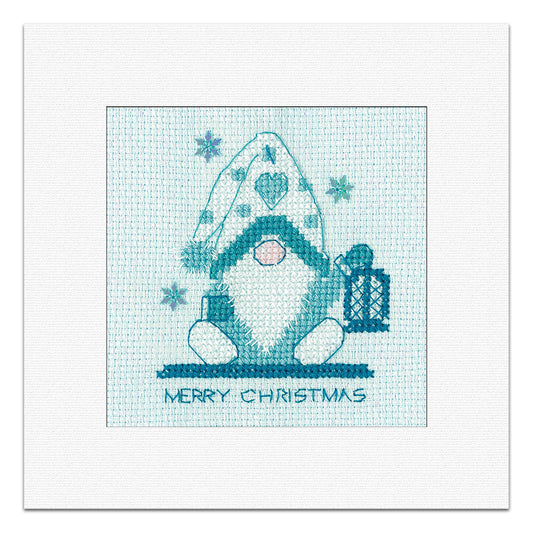 Frosted Gonk Lantern Christmas Card cross stitch kit - GFLT1850