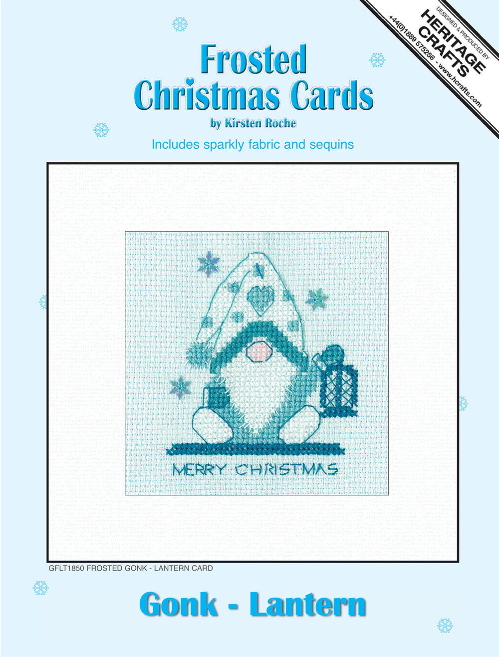 Frosted Gonk Lantern Christmas Card cross stitch kit - GFLT1850