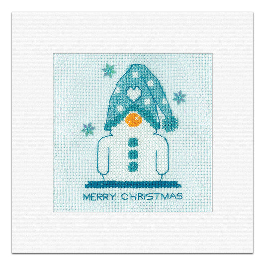 Frosted Snowman Christmas Card cross stitch kit - GFSM1852