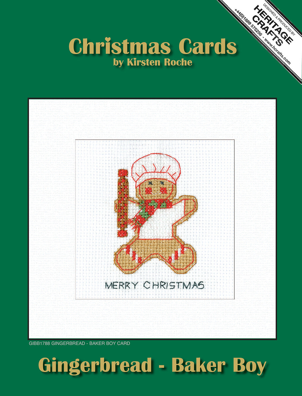 Gingerbread Baker Boy Christmas Card cross stitch kit - GIBB1788