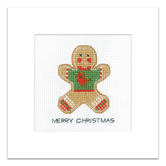 Gingerbread Christmas Jumper Christmas Card cross stitch kit - GICJ1791