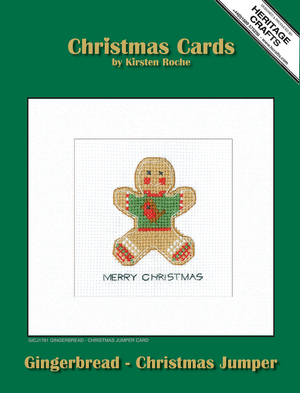 Gingerbread Christmas Jumper Christmas Card cross stitch kit - GICJ1791