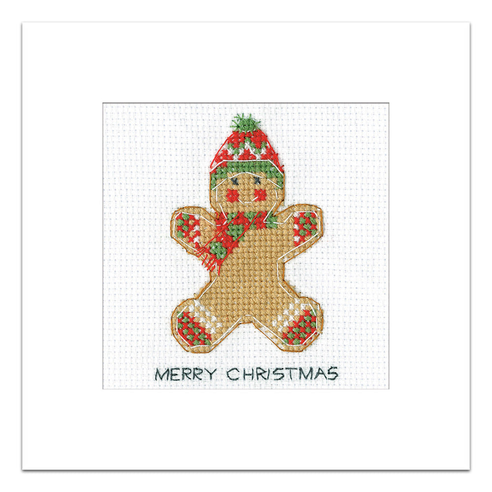 Gingerbread Winter Hat Christmas Card cross stitch kit - GIWH1790