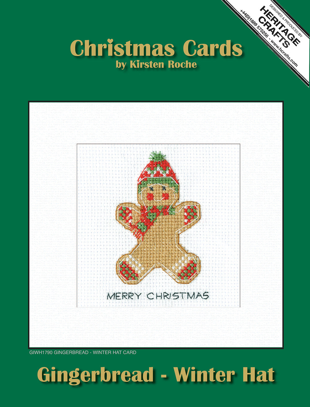 Gingerbread Winter Hat Christmas Card cross stitch kit - GIWH1790