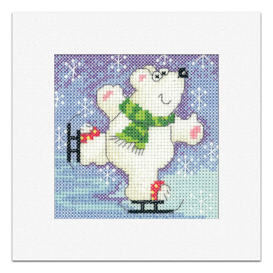 Karen Carter Polar Bear Christmas Card cross stitch kit - GKPB1242