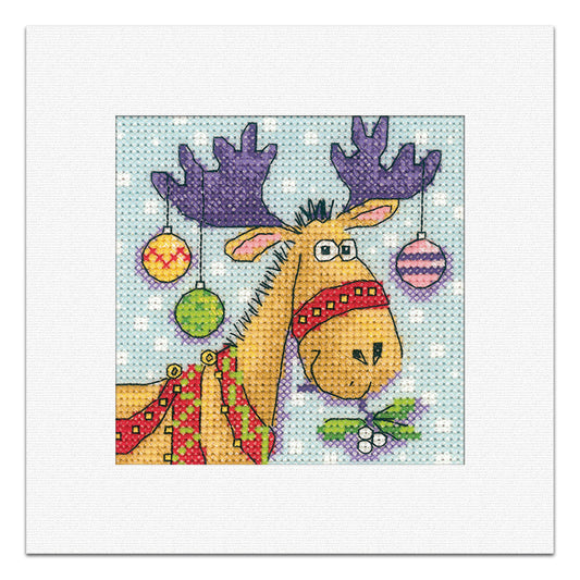 Karen Carter Reindeer Christmas Card cross stitch kit - GKRE1243