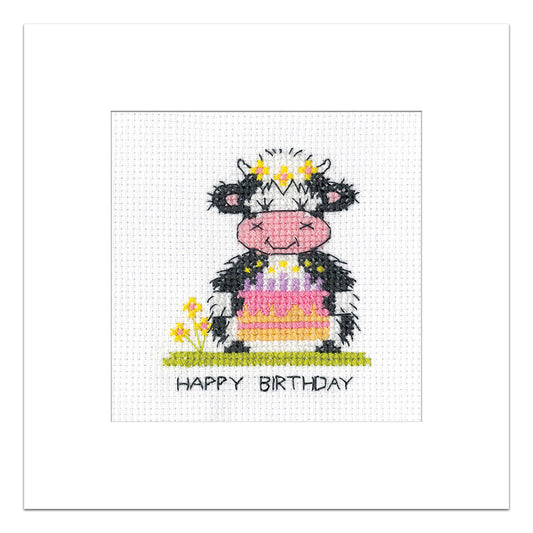 Milkshake Birthday Cake Greeting Card cross stitch kit - GMBC1899