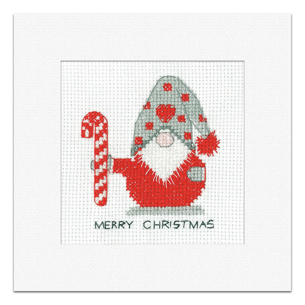 Gonk Candy Cane Christmas Card cross stitch kit - GOCC1733