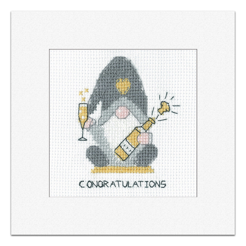 Gonk Conratulations Greetings Card cross stitch kit - GOCG1799