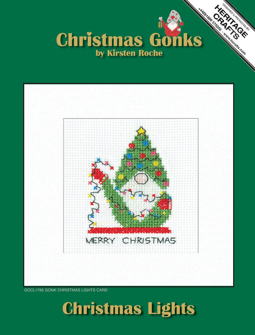 Gonk Christmas Lights Christmas Card cross stitch kit - GOCL1785