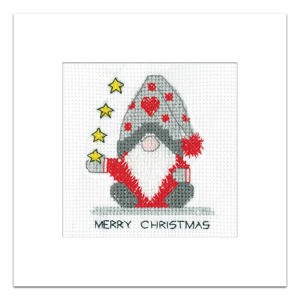 Gonk Christmas Stars Christmas Card cross stitch kit - GOCS1787