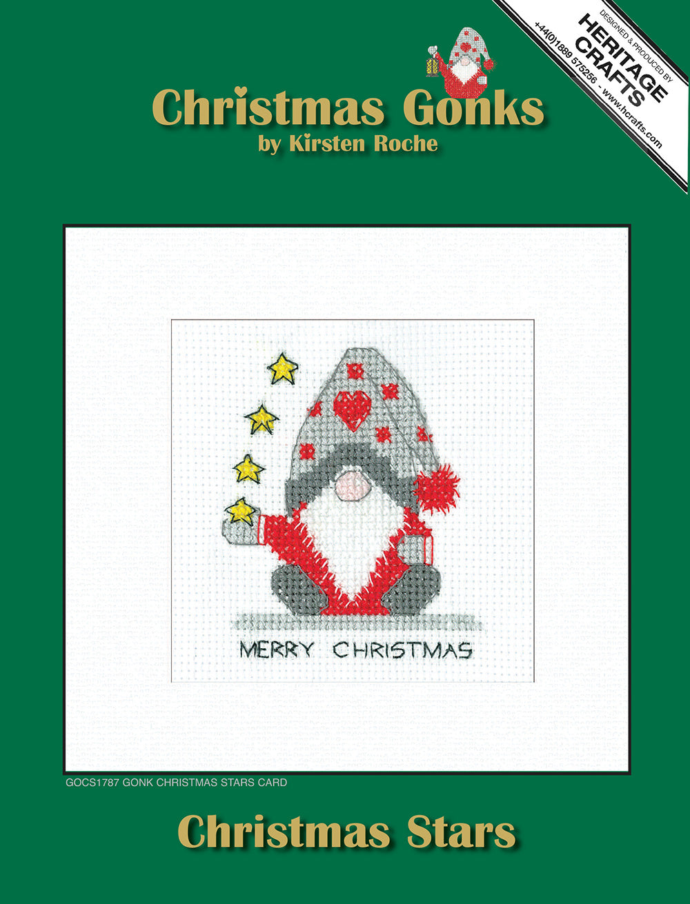 Gonk Christmas Stars Christmas Card cross stitch kit - GOCS1787