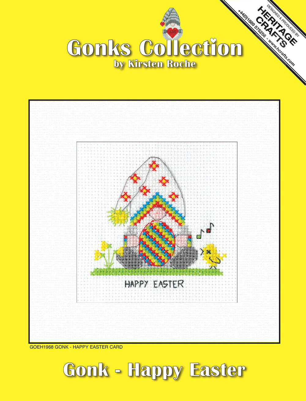 Gonk Happy Easter Greeting Card cross stitch kit - GOEH1968