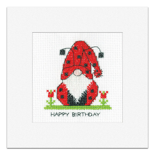 Gonk Birthday Ladybird Card cross stitch kit - GOLB1775